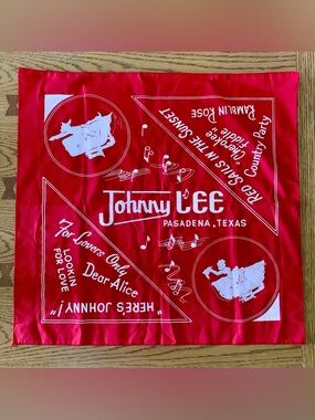 Rare Vintage Johnny Lee Bandana/Scarf